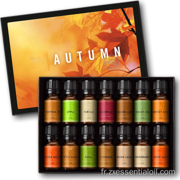 Ensemble d&#39;automne de 14 huiles parfumées de qualité supérieure - Parfums 10 ml